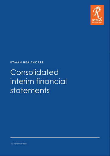 Thumbnail Ryman Healthcare Half-year Report 2026-h1