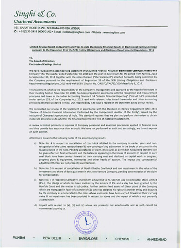 Thumbnail Electrosteel Castings
 Quarterly Report 2018-q3