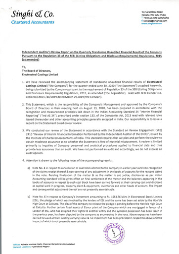 Thumbnail Electrosteel Castings
 Quarterly Report 2020-q1