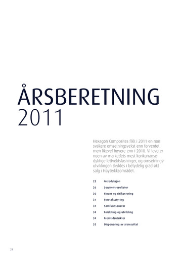 Vorschaubild Hexagon Composites Jahresbericht 2011