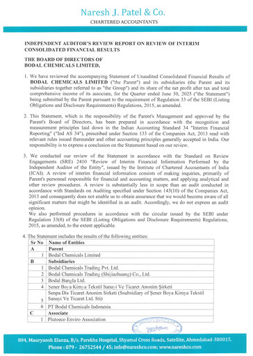 Thumbnail Bodal Chemicals Quarterly Report 2025-q1