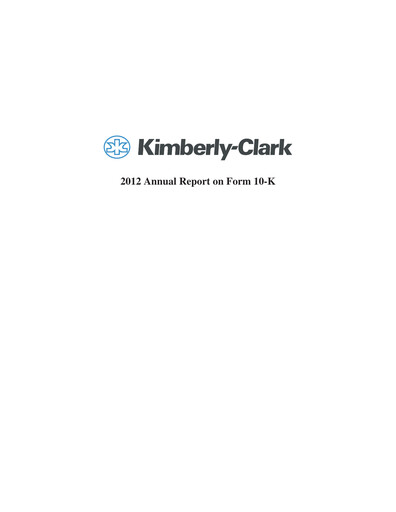 Miniature Kimberly-Clark Rapport annuel 2012