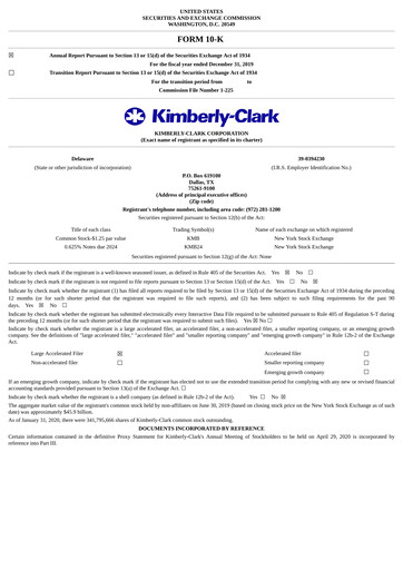Thumbnail Kimberly-Clark Annual Report 2019