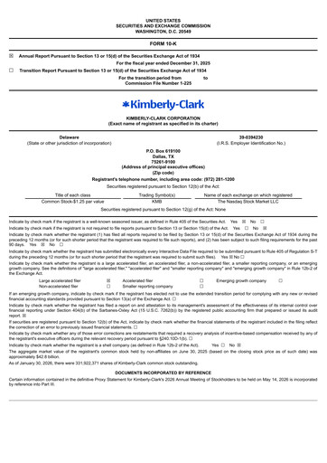 Thumbnail Kimberly-Clark Annual Report 2025