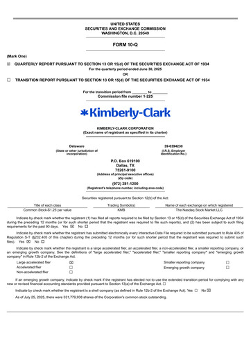Thumbnail Kimberly-Clark Quarterly Report 2025-q2