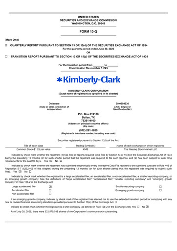 Thumbnail Kimberly-Clark Quarterly Report 2026-q2