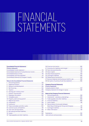 Thumbnail Rolls-Royce Holdings Financial Statement 2024