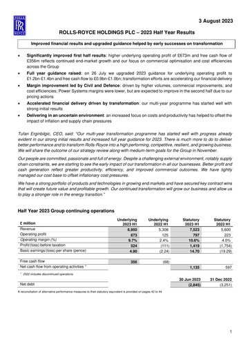 Thumbnail Rolls-Royce Holdings Half-year Report 2023-h1