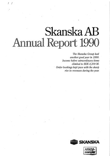 Thumbnail Skanska Annual Report 1990