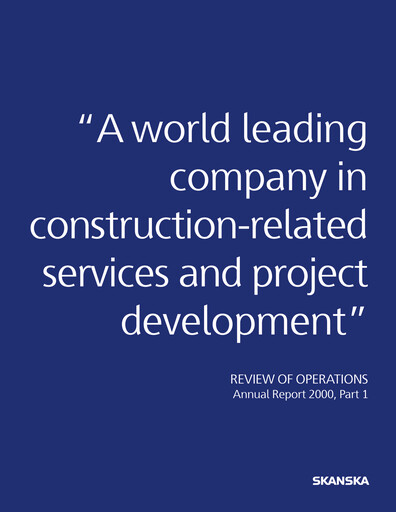 Thumbnail Skanska Annual Report 2000