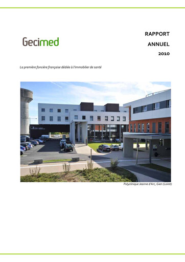 Thumbnail Gecina Annual Report 2010