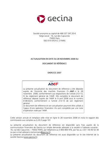 Thumbnail Gecina Universal Registration Document 2007