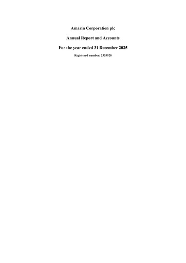 Thumbnail Amarin Corporation
 Annual Report 2025