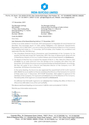 Thumbnail India Glycols Quarterly Report 2019-q2