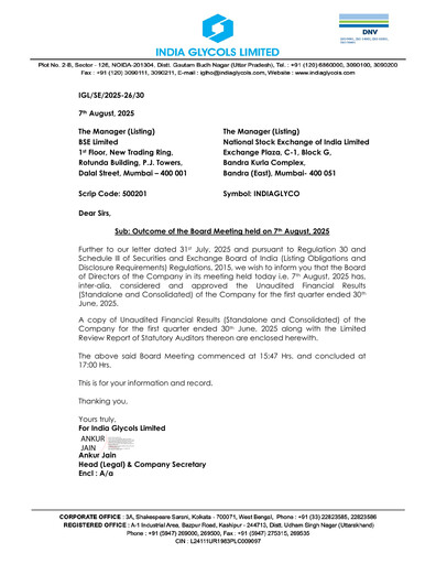 Thumbnail India Glycols Quarterly Report 2025-q1