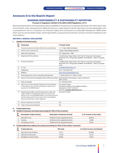 Thumbnail Jindal Worldwide
 ESG Report 2025-2026