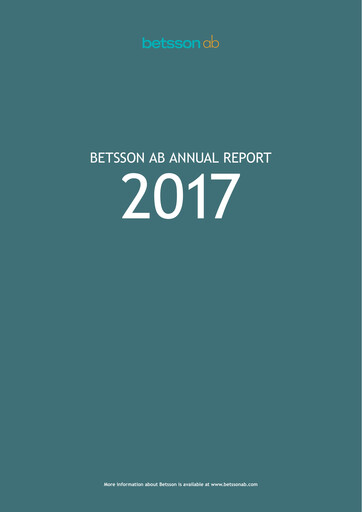 Thumbnail Betsson AB Annual Report 2017