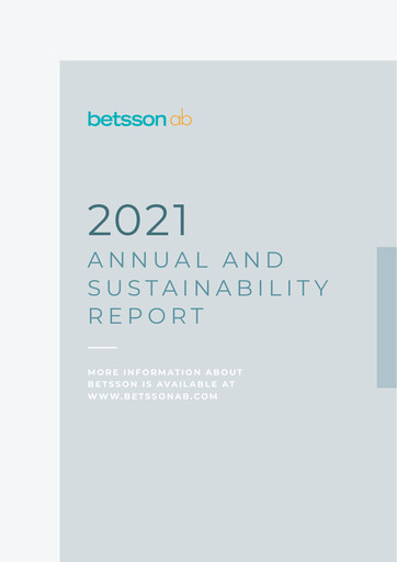 Thumbnail Betsson AB Annual Report 2021