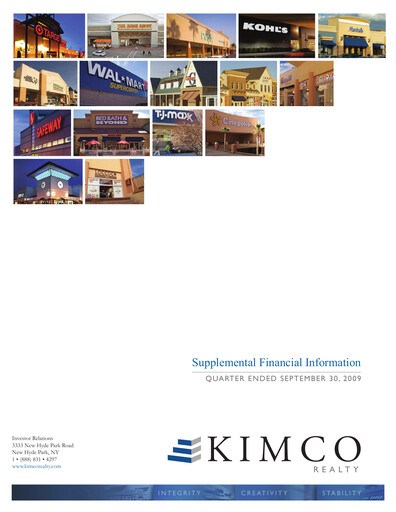 Thumbnail Kimco Realty
 Quarterly Report 2009-q3
