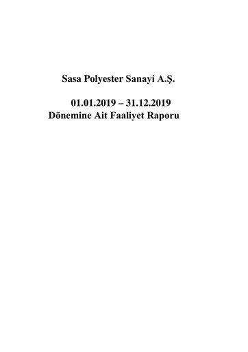 Thumbnail Sasa Polyester Annual Report 2019