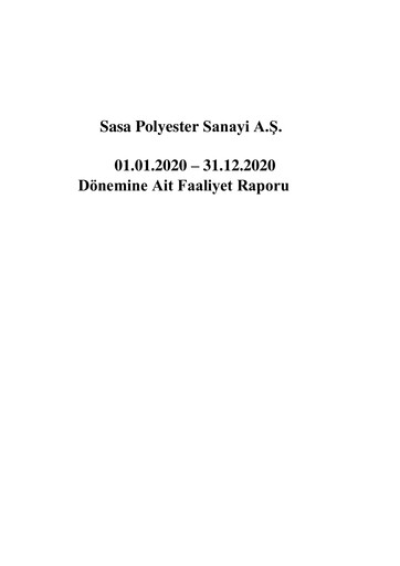 Thumbnail Sasa Polyester Annual Report 2020