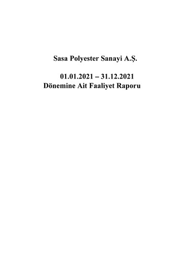 Thumbnail Sasa Polyester Annual Report 2021