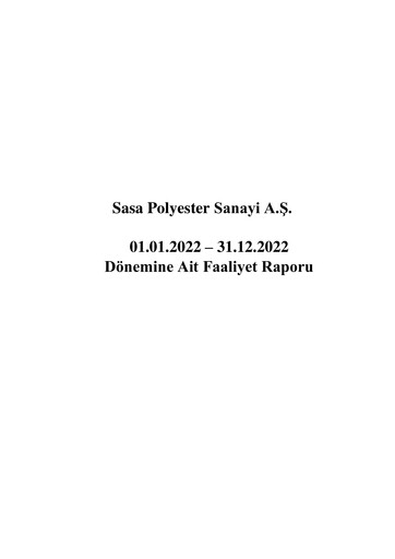 Thumbnail Sasa Polyester Annual Report 2022