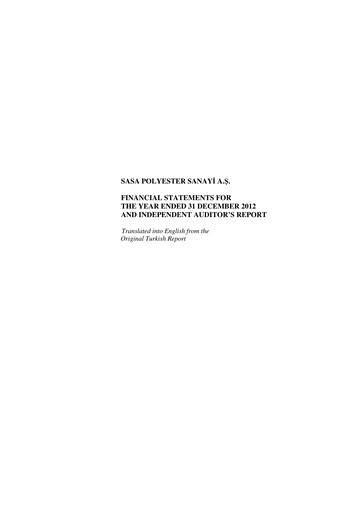 Thumbnail Sasa Polyester Financial Statement 2012