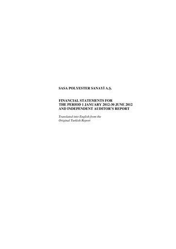 Thumbnail Sasa Polyester Half-year Report 2012-h1