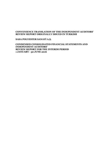 Thumbnail Sasa Polyester Half-year Report 2016-h1