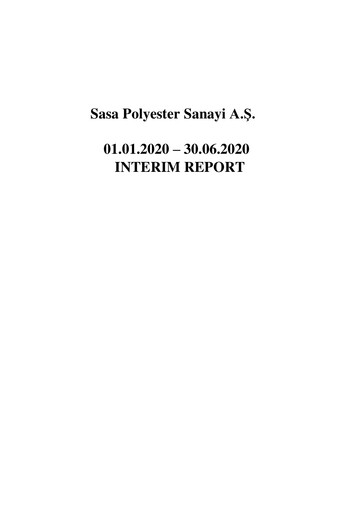 Thumbnail Sasa Polyester Half-year Report 2020-h1
