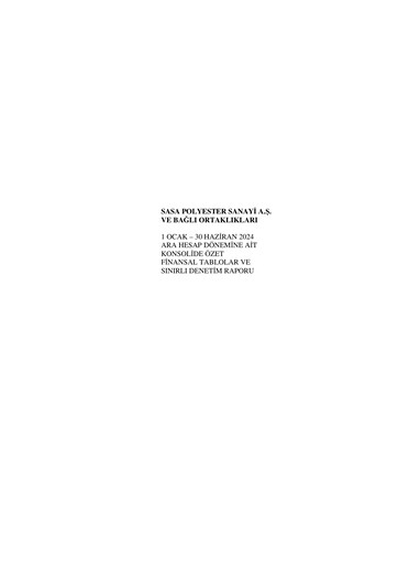Thumbnail Sasa Polyester Half-year Report 2024-h1