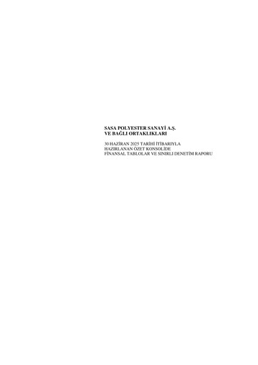 Thumbnail Sasa Polyester Half-year Report 2025-h1