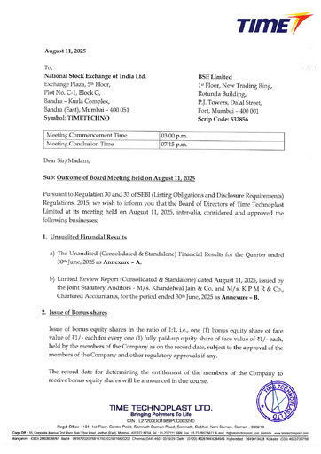 Thumbnail Time Technoplast Quarterly Report 2025-q1