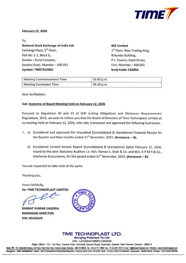 Thumbnail Time Technoplast Quarterly Report 2025-q3