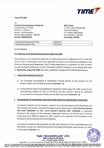 Thumbnail Time Technoplast Quarterly Report 2026-q1