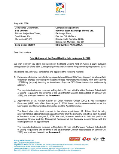 Thumbnail Parag Milk Foods
 Quarterly Report 2026-q1