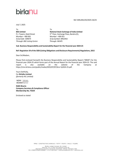 Thumbnail Hyderabad Industries Limited ESG Report 2024-2025