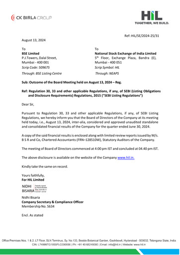 Thumbnail Hyderabad Industries Limited Quarterly Report 2025-q1