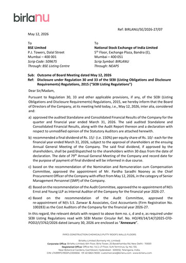 Thumbnail Hyderabad Industries Limited Quarterly Report 2026-q4
