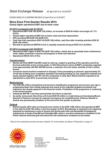 Thumbnail Stora Enso
 Quarterly Report 2014-q1