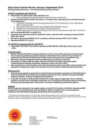 Thumbnail Stora Enso
 Quarterly Report 2014-q3