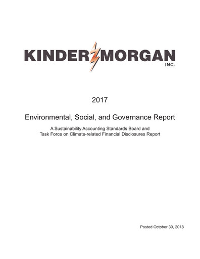Thumbnail Kinder Morgan ESG Report 2017