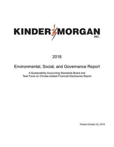 Thumbnail Kinder Morgan ESG Report 2018