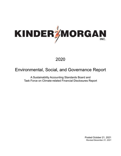Thumbnail Kinder Morgan ESG Report 2020
