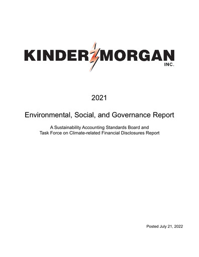 Thumbnail Kinder Morgan ESG Report 2021