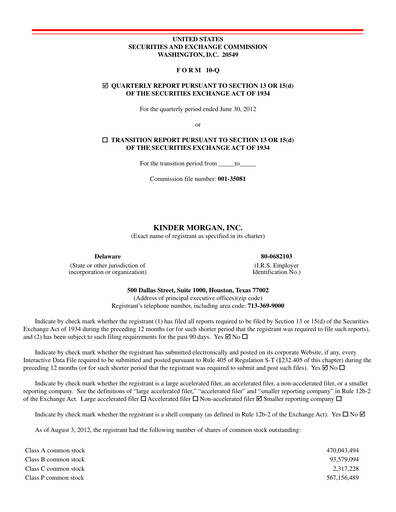 Vorschaubild Kinder Morgan Quartalsbericht 2012-q2