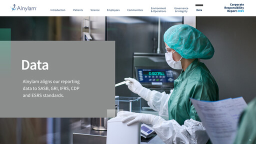 Thumbnail Alnylam Pharmaceuticals
 ESG Report 2025