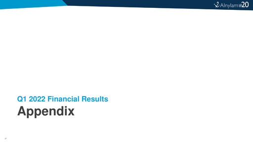 Thumbnail Alnylam Pharmaceuticals
 Quarterly Report 2022-q1