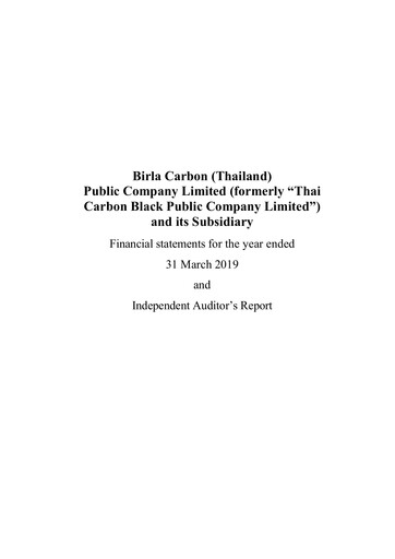 Vorschaubild Birla Carbon (Thailand) Finanzmitteilung fy2019